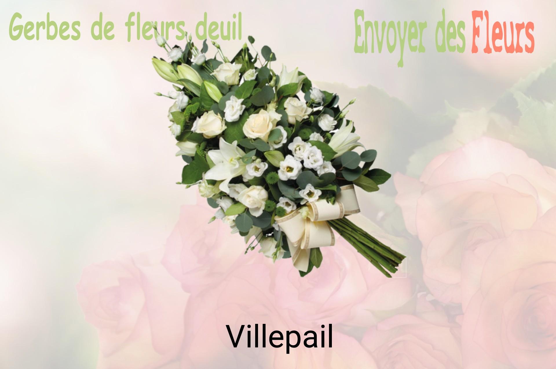 Gerbe de fleurs de deuil livrée à Villepail